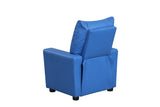 Perline Blue 23"W PU Leather Kids Recliner