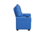 Perline Blue 23"W PU Leather Kids Recliner