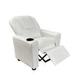 Marisa White 23"W PU Leather Kids Recliner