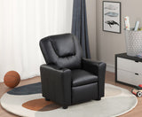 Marisa Black 23"W PU Leather Kids Recliner
