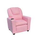 Marisa Pink 23"W PU Leather Kids Recliner