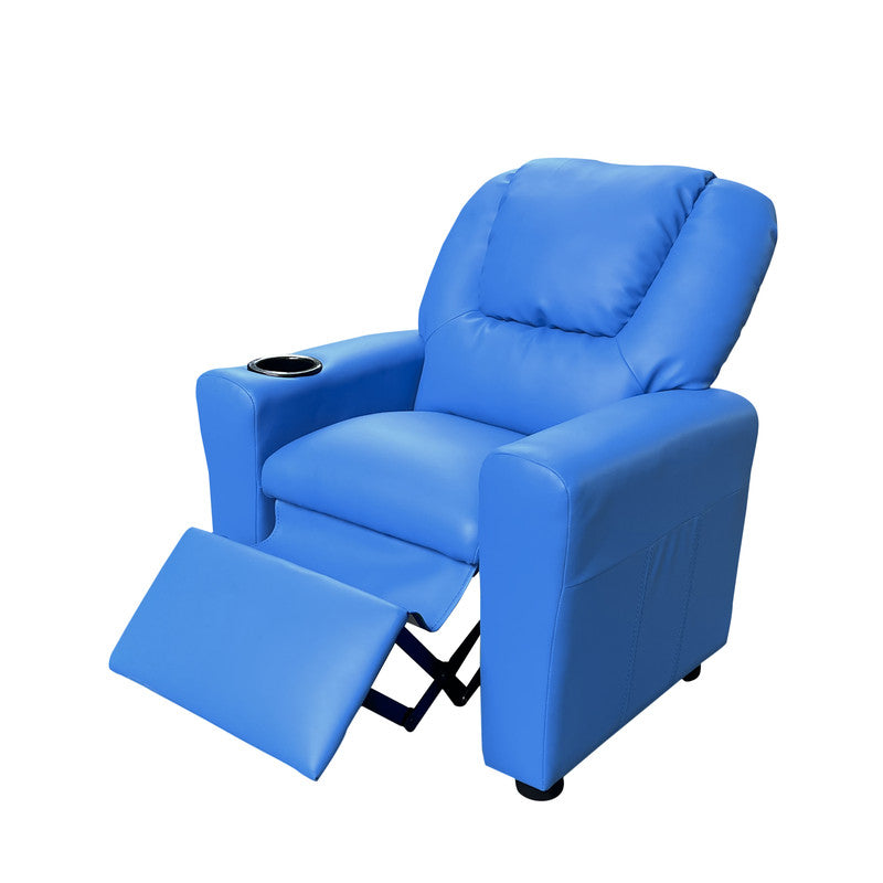 Marisa Blue 23"W PU Leather Kids Recliner