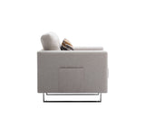 Victoria Beige 33.5"W Linen Armchair