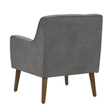 Ryder Gray 25"W Woven Fabric Tufted Armchair