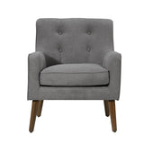 Ryder Gray 25"W Woven Fabric Tufted Armchair
