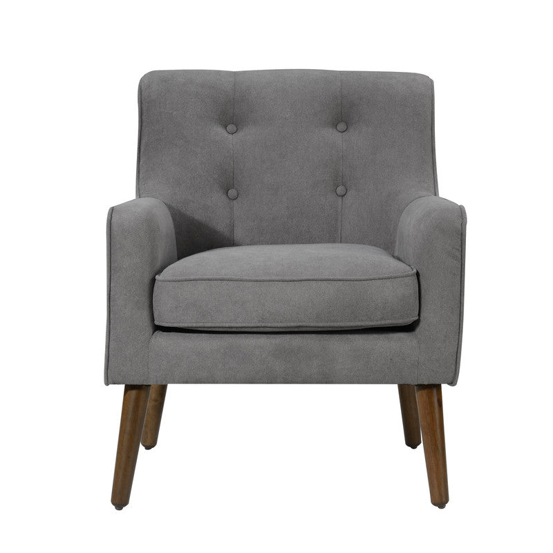 Ryder Gray 25"W Woven Fabric Tufted Armchair