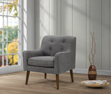 Ryder Gray 25"W Woven Fabric Tufted Armchair