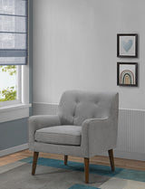 Ryder Steel Gray 25"W Woven Fabric Tufted Armchair