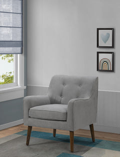 Ryder Steel Gray 25"W Woven Fabric Tufted Armchair