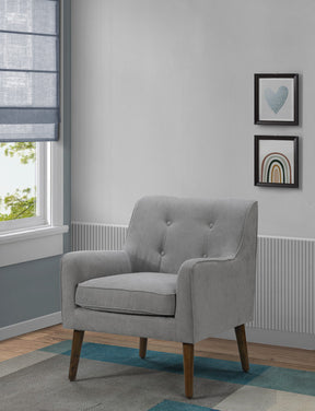 Ryder Steel Gray 25"W Woven Fabric Tufted Armchair