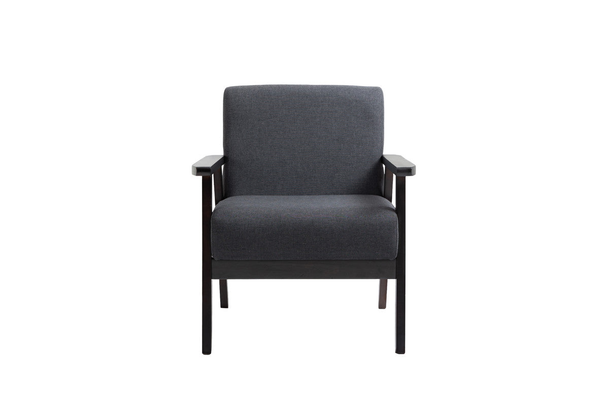 Bahamas Dark Gray/Espresso 25"W Linen Chair