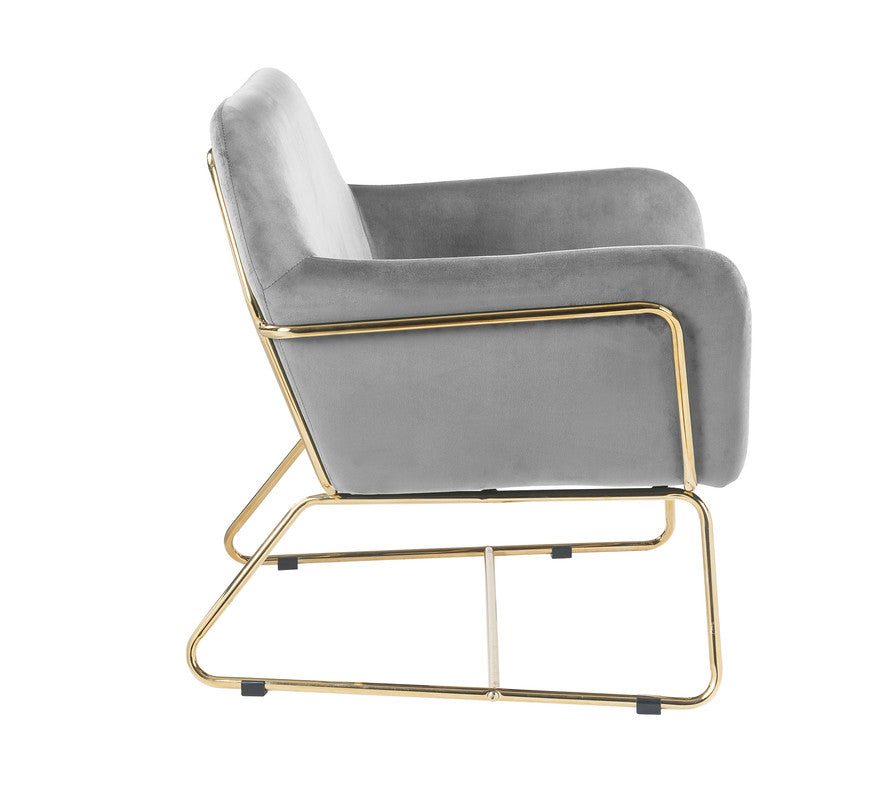 Keira Gray 29.5"W Velvet Accent Chair