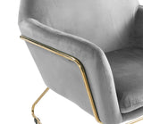 Keira Gray 29.5"W Velvet Accent Chair