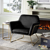 Keira Black 29.5"W Velvet Accent Chair