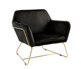 Keira Black 29.5"W Velvet Accent Chair