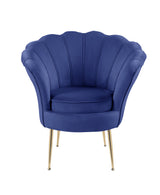 Angelina Blue 34"W Velvet Barrel Accent Chair