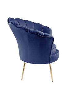 Angelina Blue 34"W Velvet Barrel Accent Chair