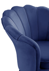 Angelina Blue 34"W Velvet Barrel Accent Chair