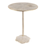 Bostonia Gold/White Etched Metal Coastal Side Table