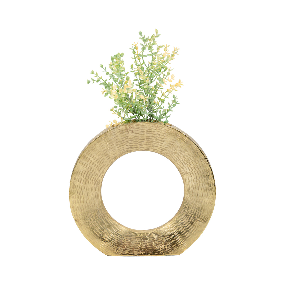 Wrigley Gold Metal Round Open Cut Out Vase - 17733-04EC