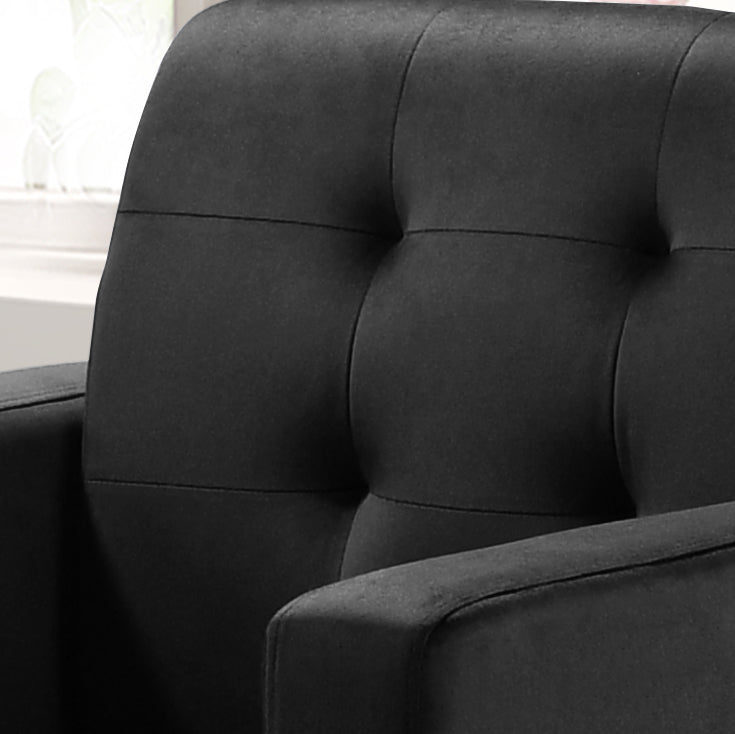 Hale Black 27.5"W Velvet Accent Armchair