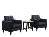 Hale Black Velvet Accent Armchairs & End Table Set