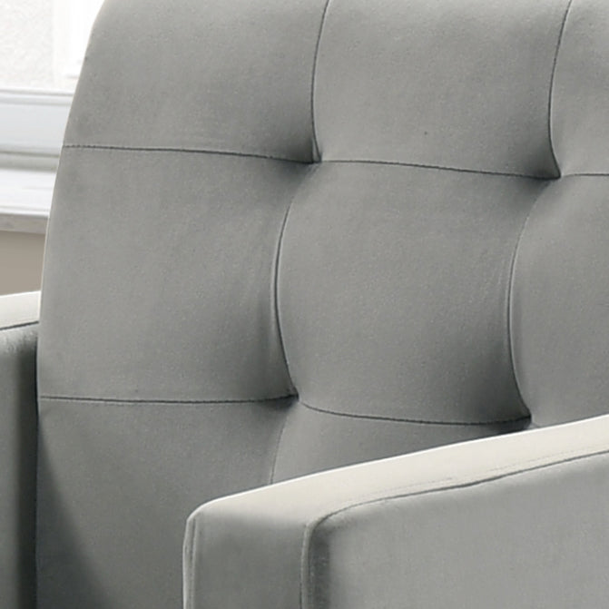 Hale Light Gray 27.5"W Velvet Accent Armchair
