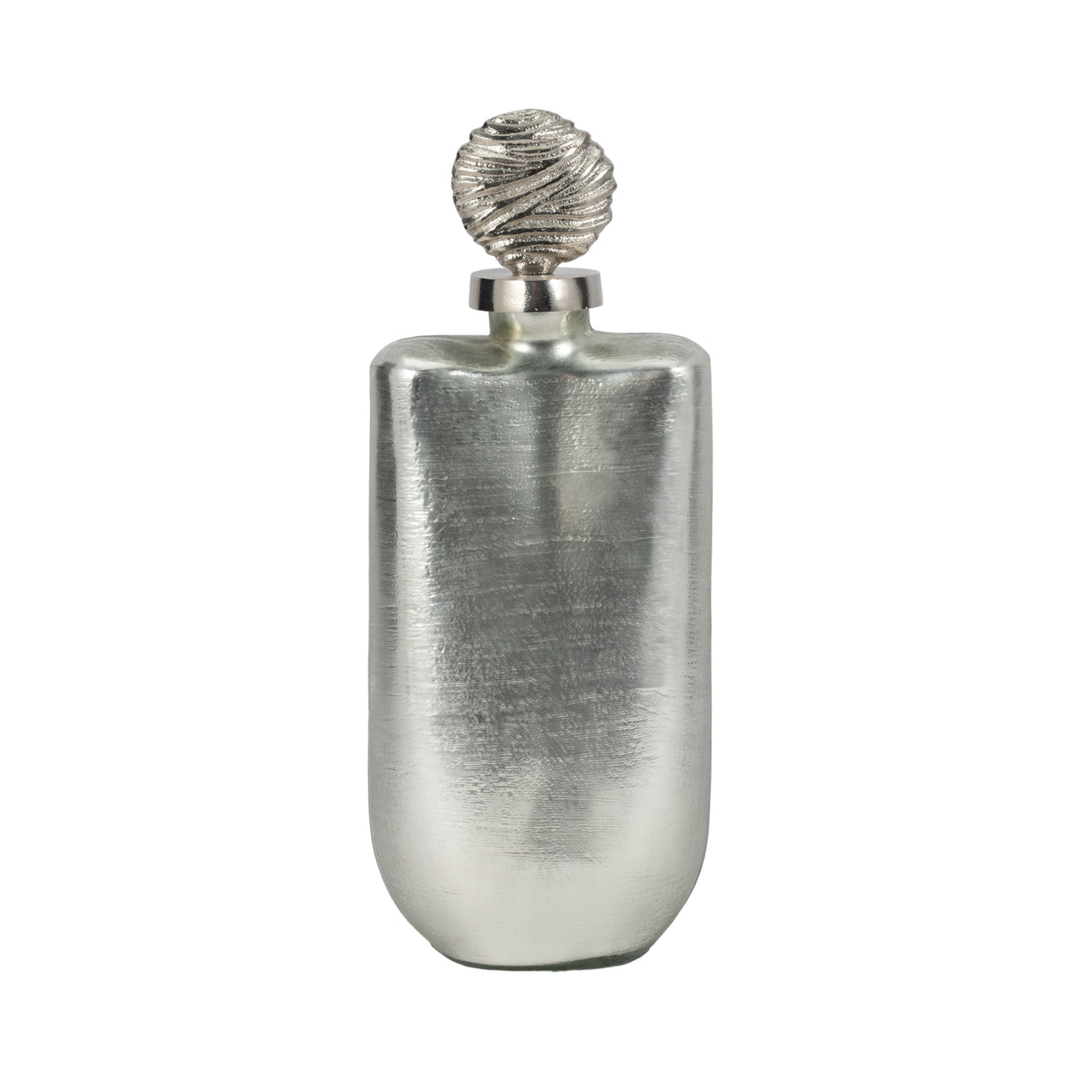 Gordon Silver/Gold Small Glass Metallic Bottle Orb with Topper