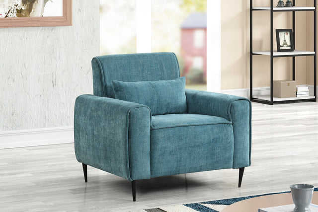 Valentina Blue 38.5"W Chenille Chair