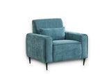 Valentina Blue 38.5"W Chenille Chair