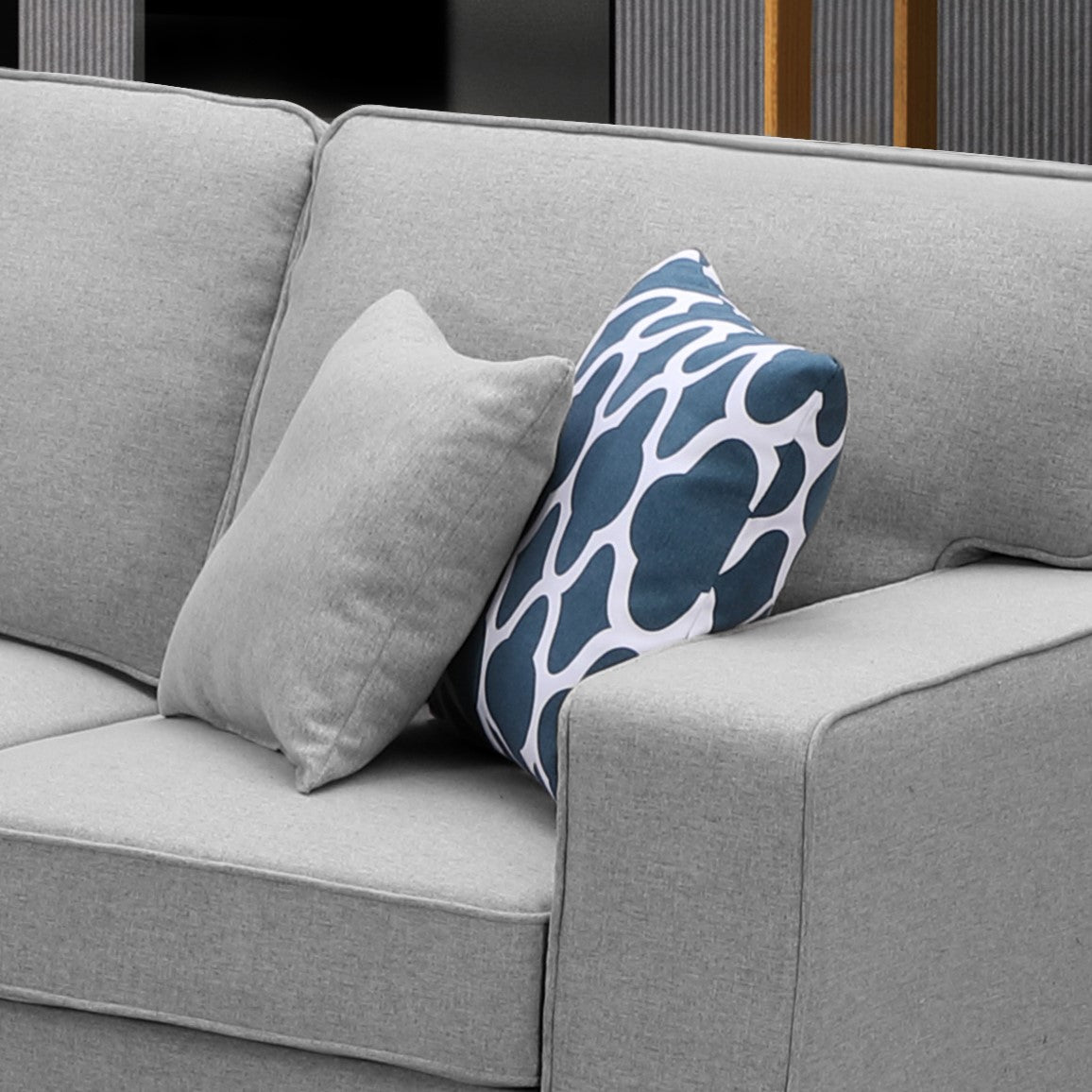 Inaya Light Gray 67"W Linen Loveseat