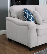 Leo Light Gray 125"W Linen 8-Piece Modular L-Shape Sectional Sofa with Ottoman