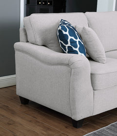 Leo Light Gray 125"W Linen 8-Piece Modular L-Shape Sectional Sofa with Ottoman