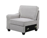 Leo Light Gray 125"W Linen 8-Piece Modular L-Shape Sectional Sofa with Ottoman