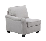 Leo Light Gray 125"W Linen 7-Piece Modular L-Shape Sectional Sofa with Ottoman
