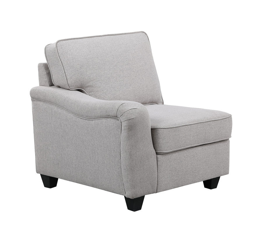 Leo Light Gray 125"W Linen 7-Piece Modular L-Shape Sectional Sofa with Ottoman