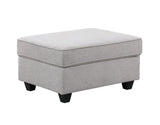 Leo Light Gray 125"W Linen 8-Piece Modular L-Shape Sectional Sofa with Ottoman