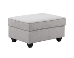 Leo Light Gray 125"W Linen 8-Piece Modular L-Shape Sectional Sofa with Ottoman