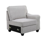 Leo Light Gray 125"W Linen 8-Piece Modular L-Shape Sectional Sofa with Ottoman