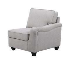 Leo Light Gray 125"W Linen 8-Piece Modular L-Shape Sectional Sofa with Ottoman