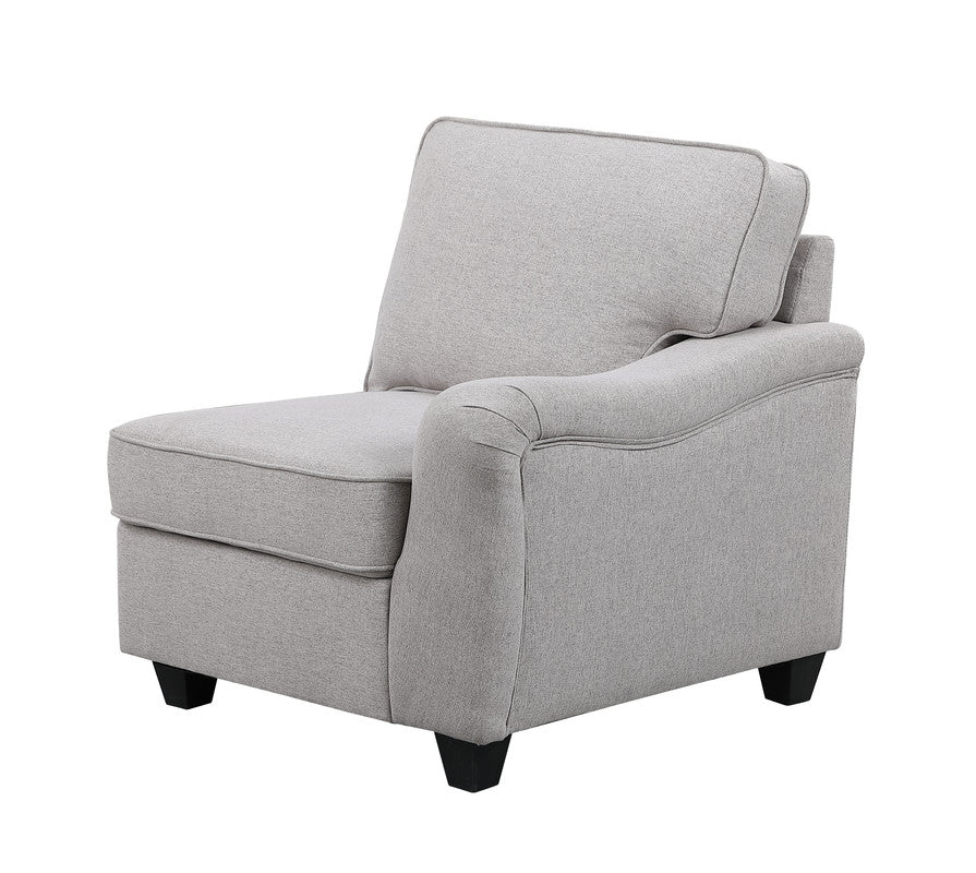 Leo Light Gray 125"W Linen 7-Piece Modular L-Shape Sectional Sofa with Ottoman