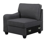 Leo Dark Gray 125"W Linen Modular L-Shape Sectional Sofa with Right-Facing Chaise & Ottoman