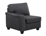 Leo Dark Gray 125"W Linen Modular L-Shape Sectional Sofa with Right-Facing Chaise & Ottoman