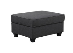 Leo Dark Gray 125"W Linen Modular L-Shape Sectional Sofa with Right-Facing Chaise & Ottoman