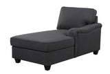 Leo Dark Gray 125"W Linen Modular L-Shape Sectional Sofa with Right-Facing Chaise & Ottoman