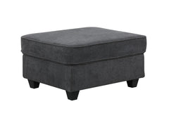 Leo Dark Gray 119"W Woven Fabric 5-Seater Sofa & Ottoman