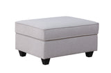 Cooper Light Gray 125"W Linen Reversible L-Shape Sectional Sofa with Ottoman