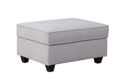 Cooper Light Gray 125"W Linen Reversible L-Shape Sectional Sofa with Ottoman