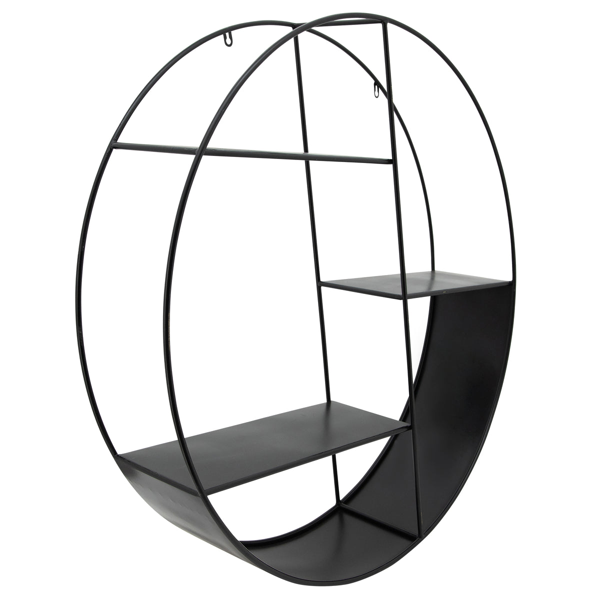 Harrington Black Metal 4-Layered Round Shelf