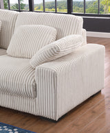 Nadine Beige 155.5"W Corduroy Modular Corner Sectional Sofa with Left-Facing Chaise